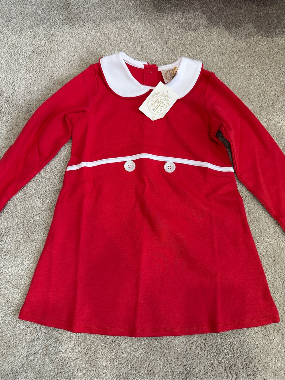 The Beaufort Bonnet Company Red Dress with White Trim